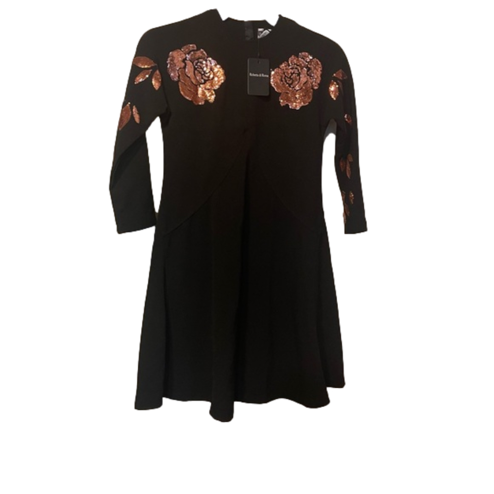 Roberta Di Roma Girls NWT Black Dress with Sequin